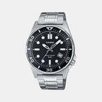 Enticer Men Quartz Black Dial Analog Stainless Steel Watch A2376