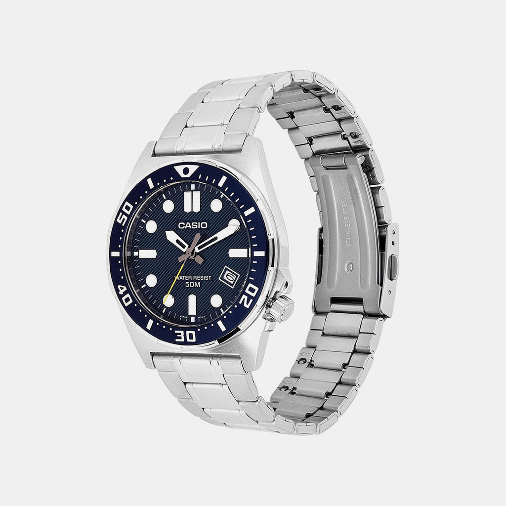 Enticer Men Quartz Blue Dial Analog Stainless Steel Watch A2377