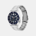 Enticer Men Quartz Blue Dial Analog Stainless Steel Watch A2377