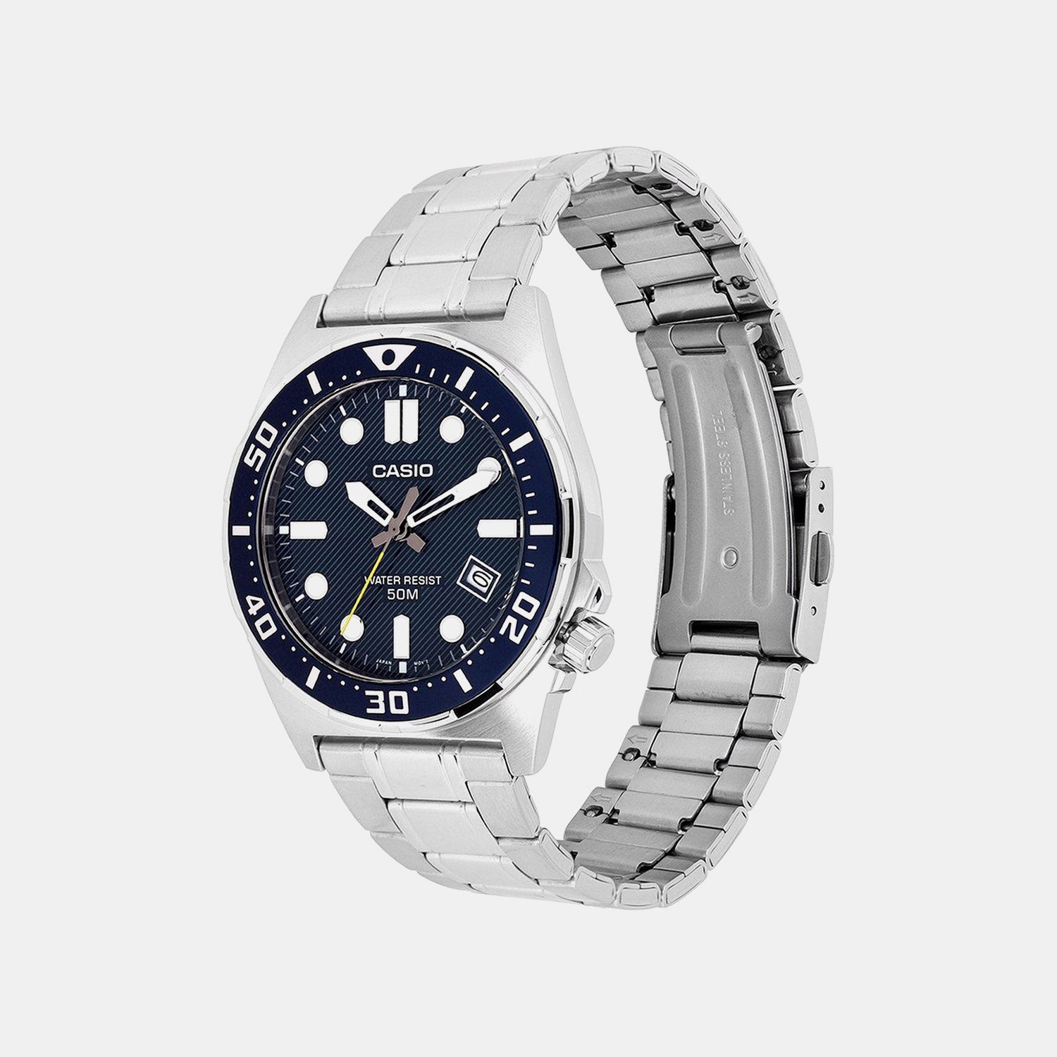 Enticer Men Quartz Blue Dial Analog Stainless Steel Watch A2377