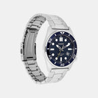 Enticer Men Quartz Blue Dial Analog Stainless Steel Watch A2377