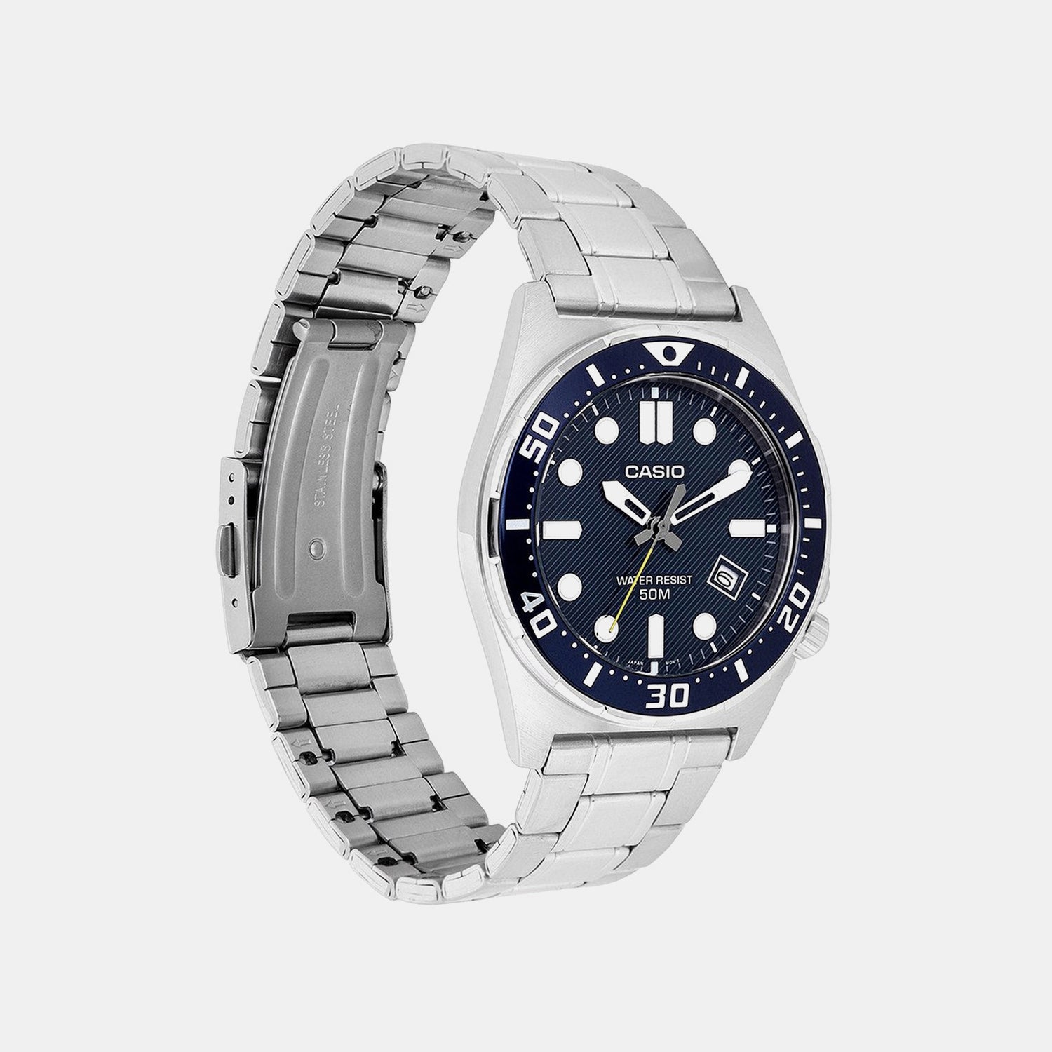Enticer Men Quartz Blue Dial Analog Stainless Steel Watch A2377