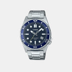 Enticer Men Quartz Blue Dial Analog Stainless Steel Watch A2377