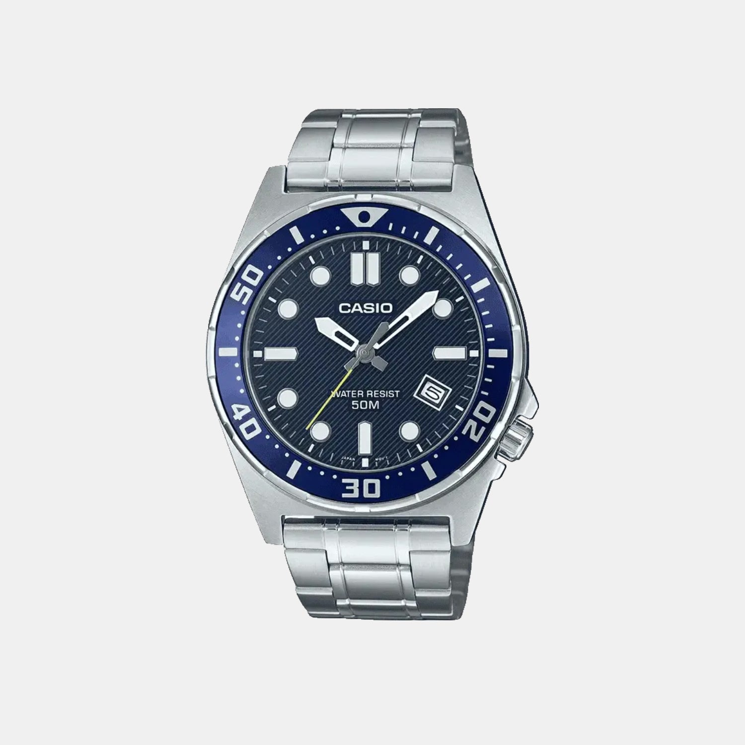 Enticer Men Quartz Blue Dial Analog Stainless Steel Watch A2377