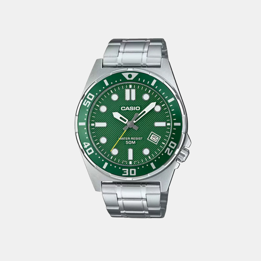 Enticer Men Quartz Green Dial Analog Stainless Steel Watch A2378
