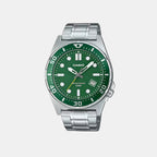 Enticer Men Quartz Green Dial Analog Stainless Steel Watch A2378