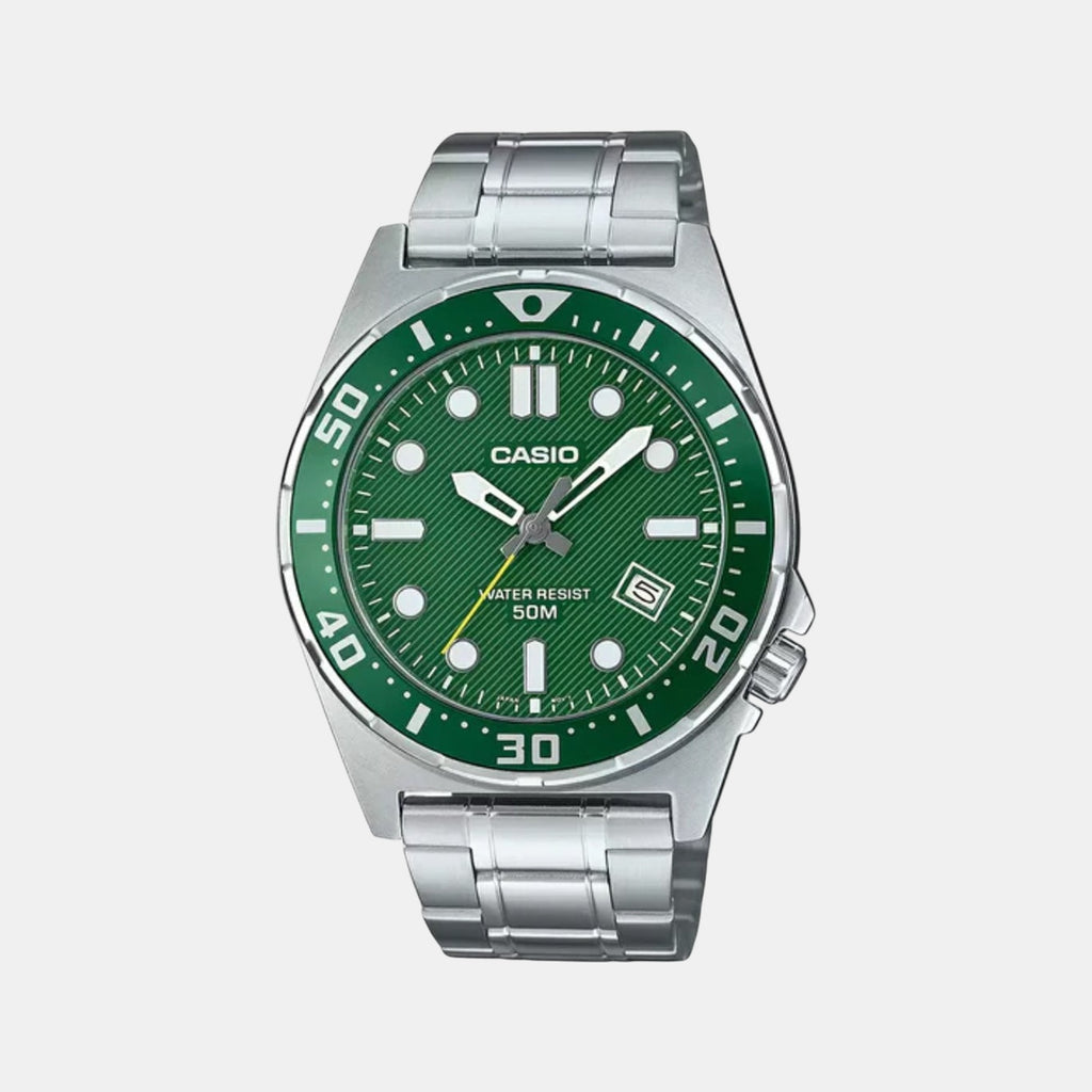 Enticer Men Quartz Green Dial Analog Stainless Steel Watch A2378