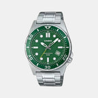 Enticer Men Quartz Green Dial Analog Stainless Steel Watch A2378
