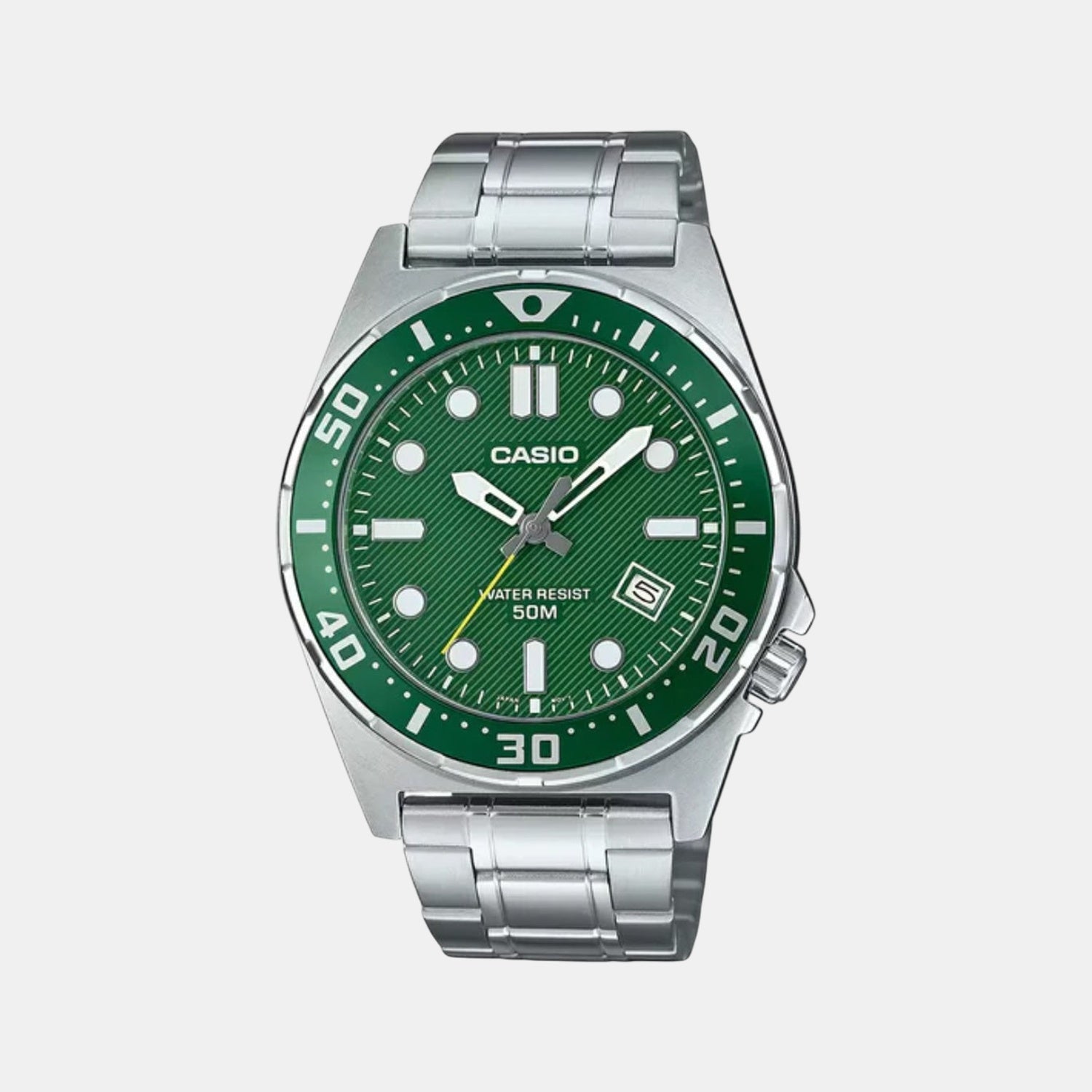 Enticer Men Quartz Green Dial Analog Stainless Steel Watch A2378