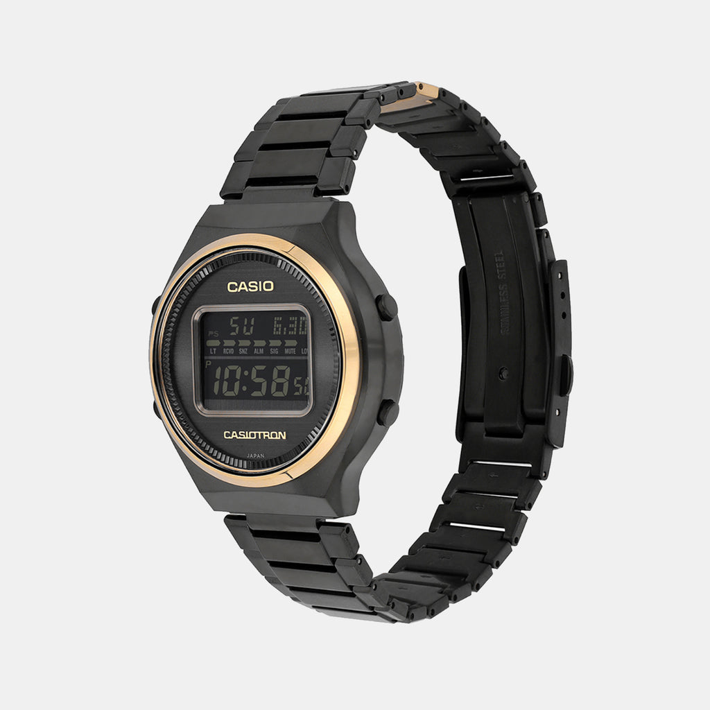 Enticer Men Quartz Black Dial Digital Stainless Steel Watch A2380