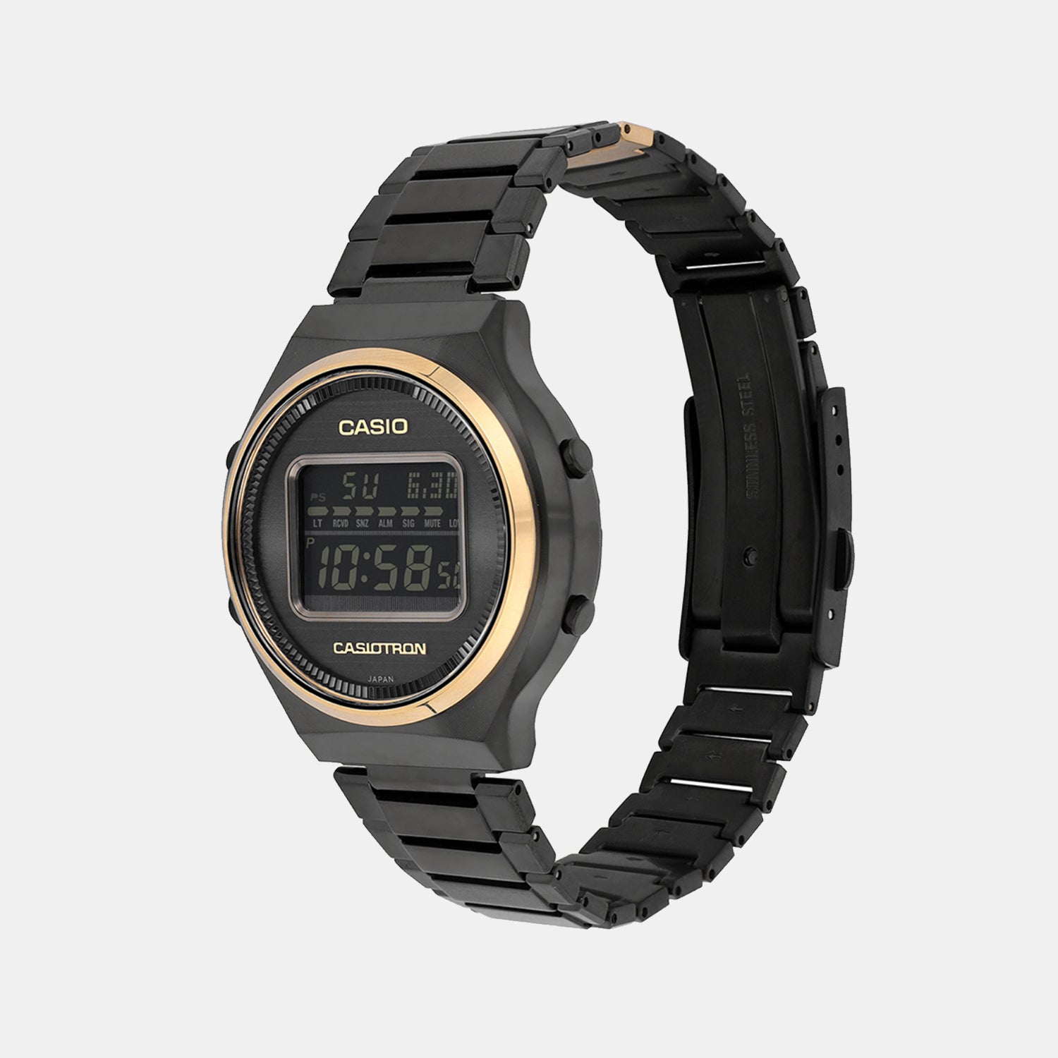 Enticer Men Quartz Black Dial Digital Stainless Steel Watch A2380