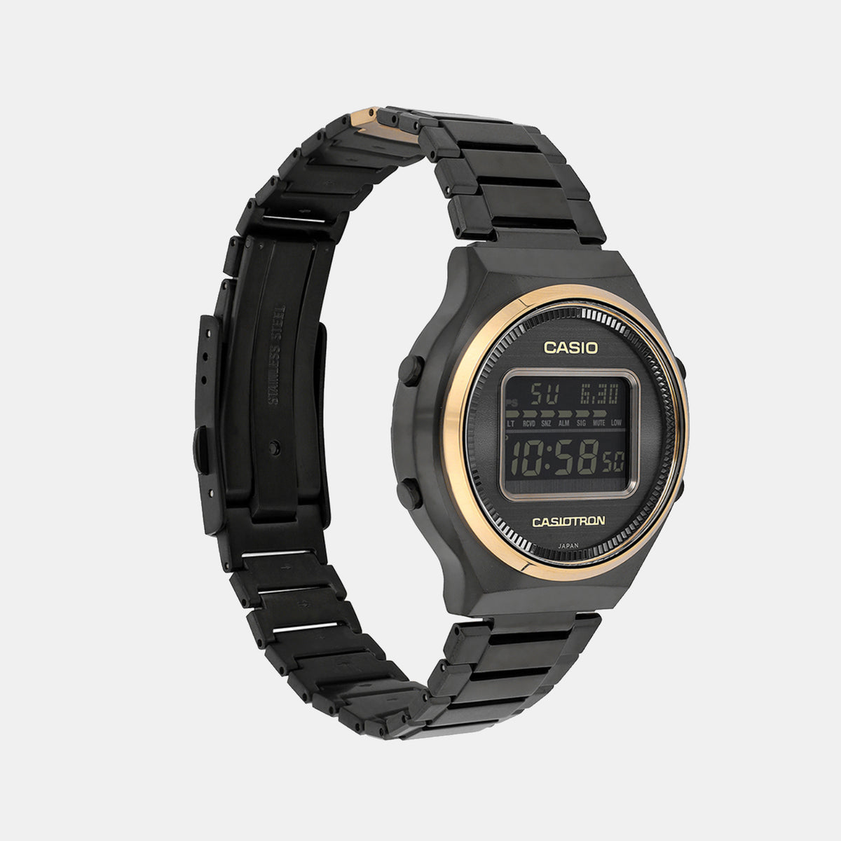 Enticer Men Quartz Black Dial Digital Stainless Steel Watch A2380