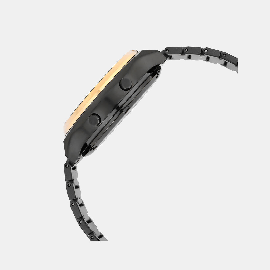 Enticer Men Quartz Black Dial Digital Stainless Steel Watch A2380