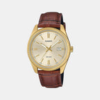 Enticer Men Quartz Gold Dial Analog Leather Watch A2396