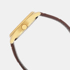 Enticer Men Quartz Gold Dial Analog Leather Watch A2396