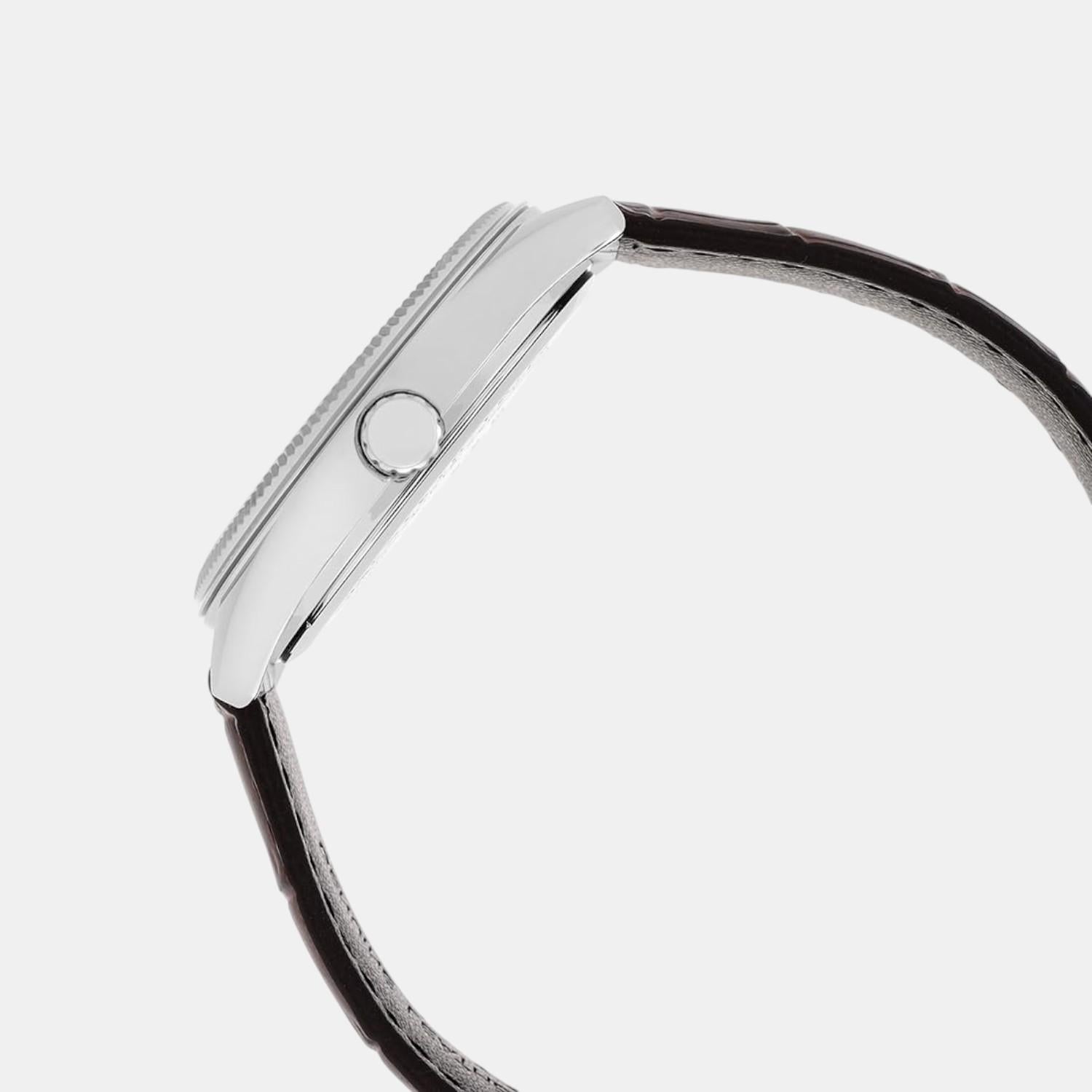 Enticer Men Quartz Brown Dial Analog Leather Watch A2397