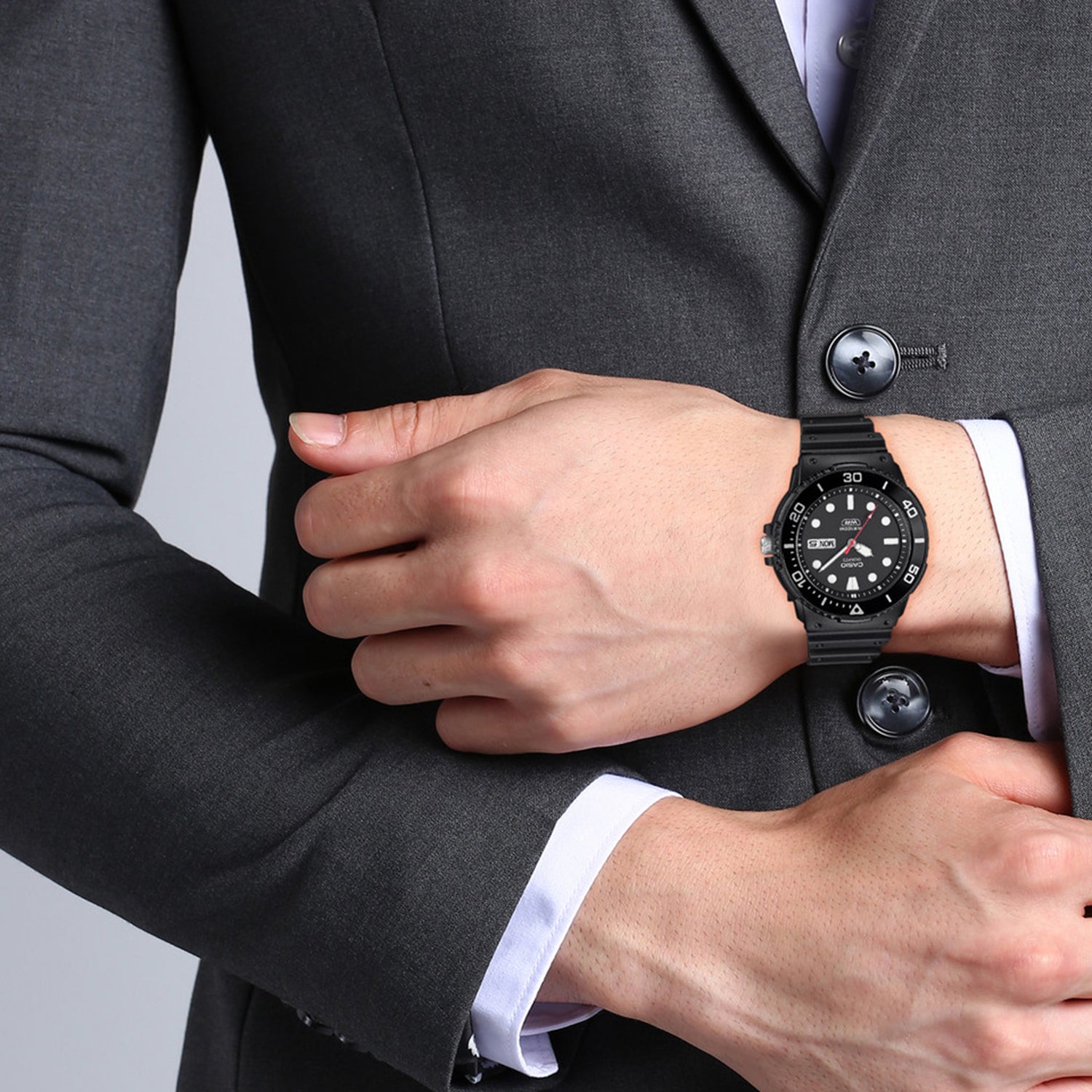 Youth Unisex Quartz Black Dial Analog Resin Watch A2402