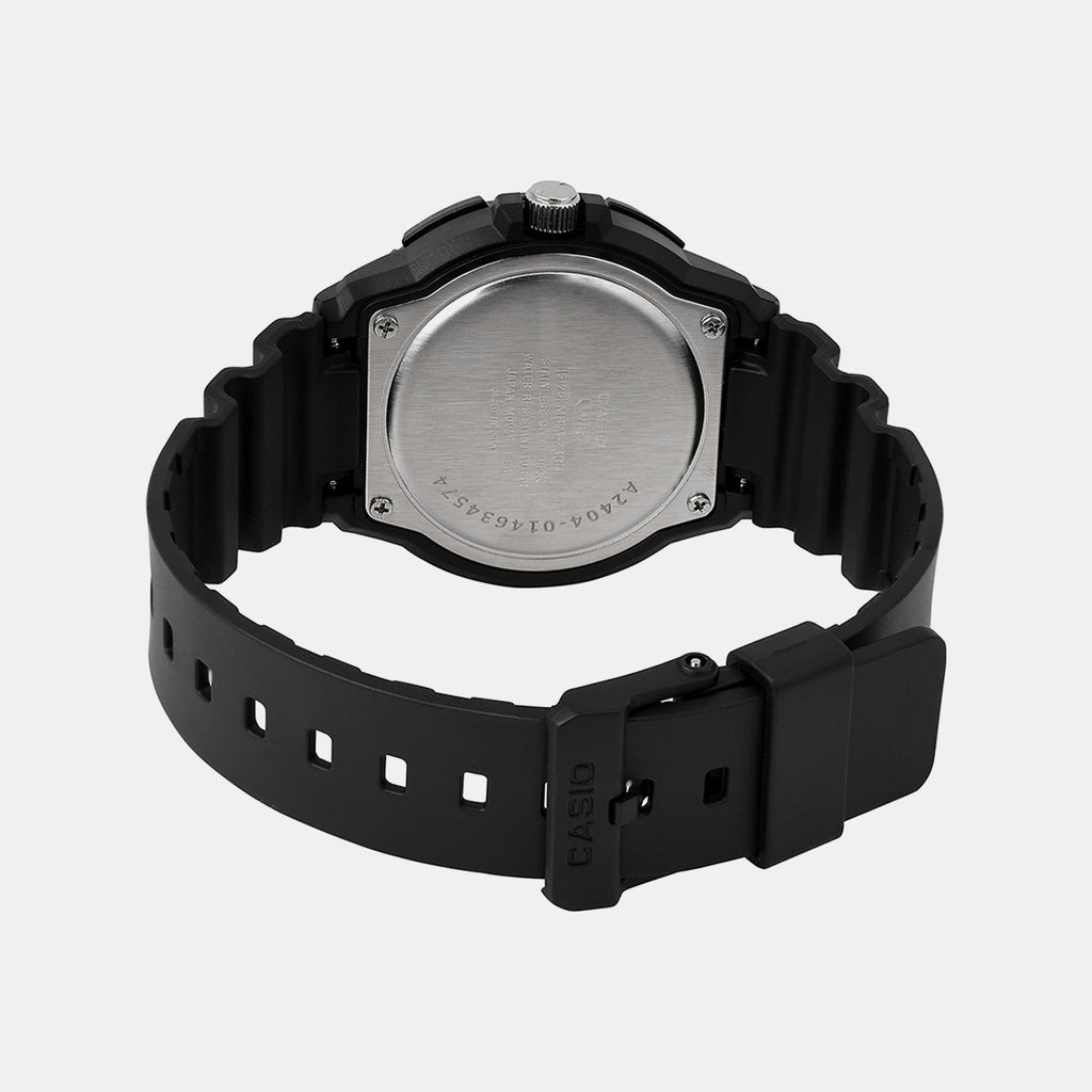 Youth Men Quartz Black Dial Analog Resin Watch A2404