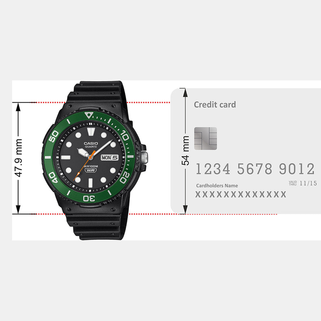 Youth Men Quartz Black Dial Analog Resin Watch A2404
