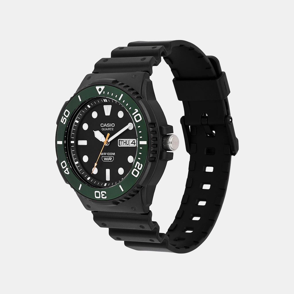 Youth Men Quartz Black Dial Analog Resin Watch A2404