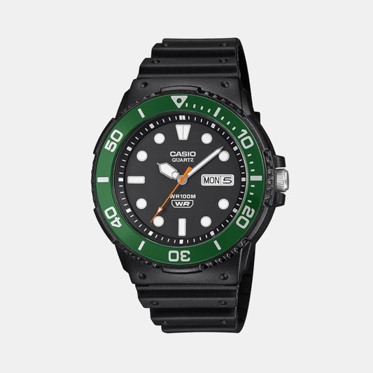 Youth Men Quartz Black Dial Analog Resin Watch A2404