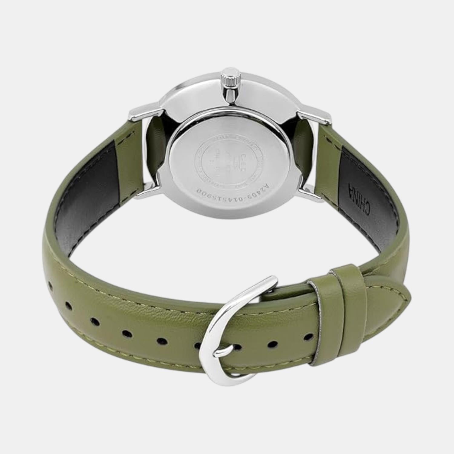 Enticer Men Quartz White Dial Analog Leather Watch A2409