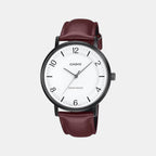 Enticer Men Quartz White Dial Analog Leather Watch A2410