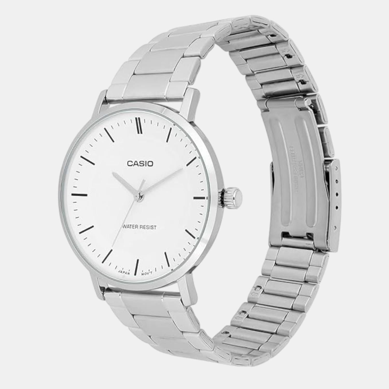 Enticer Men Quartz White Dial Analog Stainless Steel Watch A2412