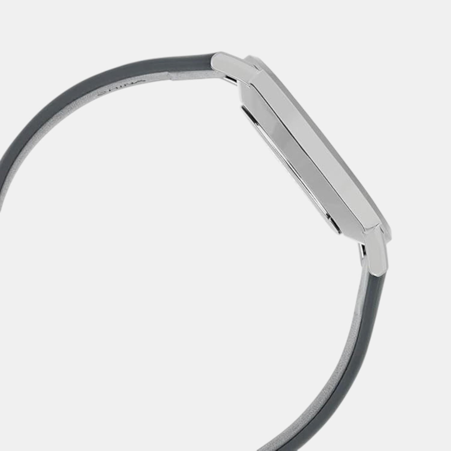 Enticer Men Quartz Grey Dial Analog Leather Watch A2415