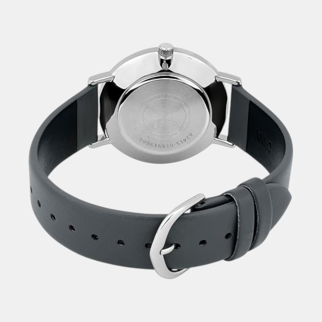 Enticer Men Quartz Grey Dial Analog Leather Watch A2415