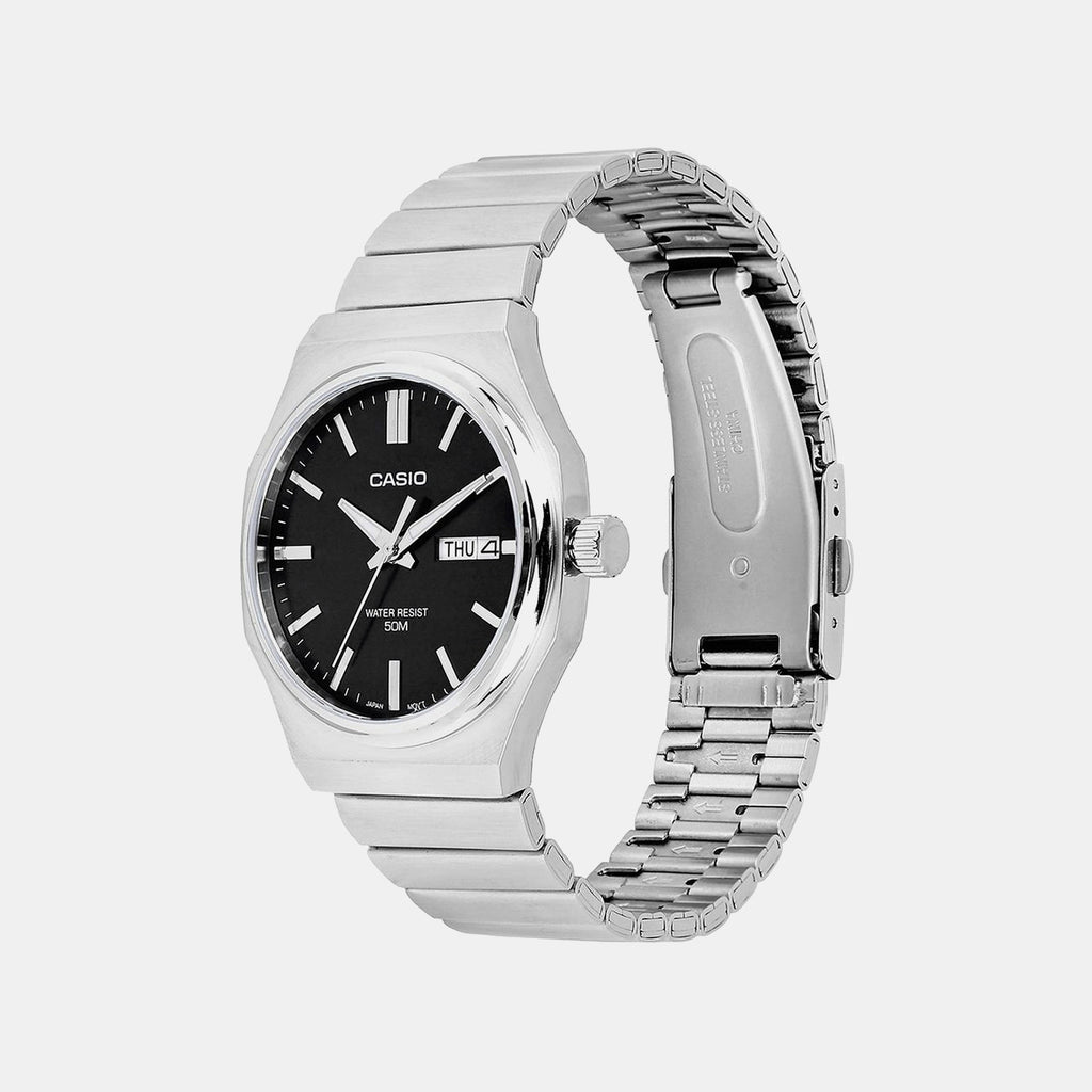 Enticer Men Quartz Black Dial Analog Stainless Steel Watch A2416