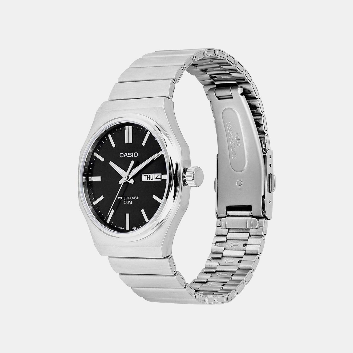 Enticer Men Quartz Black Dial Analog Stainless Steel Watch A2416