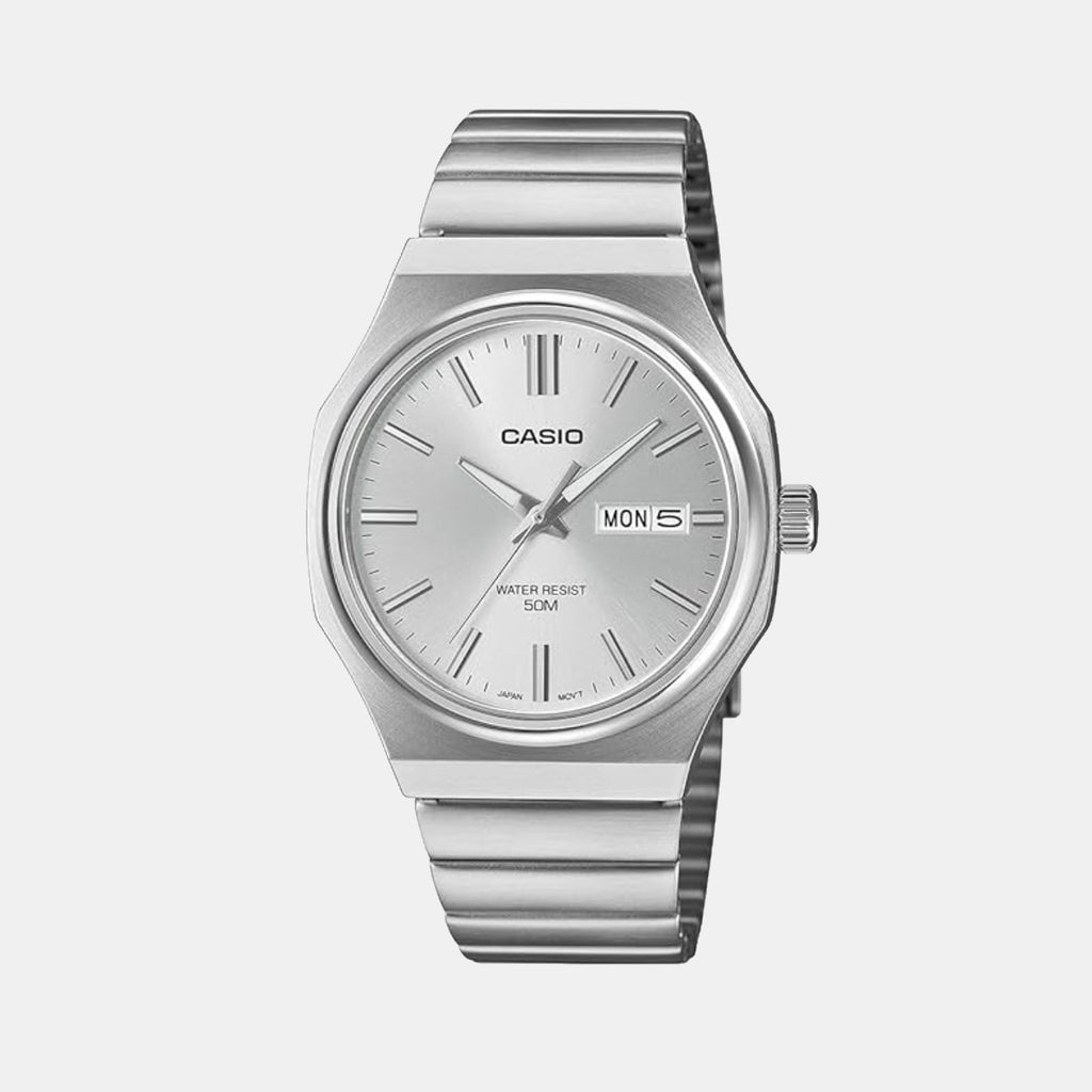 Enticer Men Quartz Silver Dial Analog Stainless Steel Watch A2417