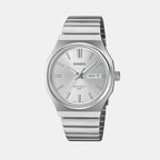 Enticer Men Quartz Silver Dial Analog Stainless Steel Watch A2417