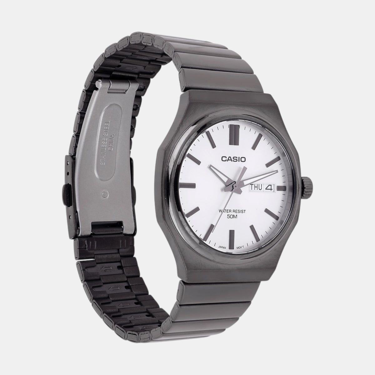 Enticer Men Quartz Silver Dial Analog Stainless Steel Watch A2418