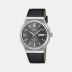 Enticer Men Quartz Grey Dial Analog Leather Watch A2419