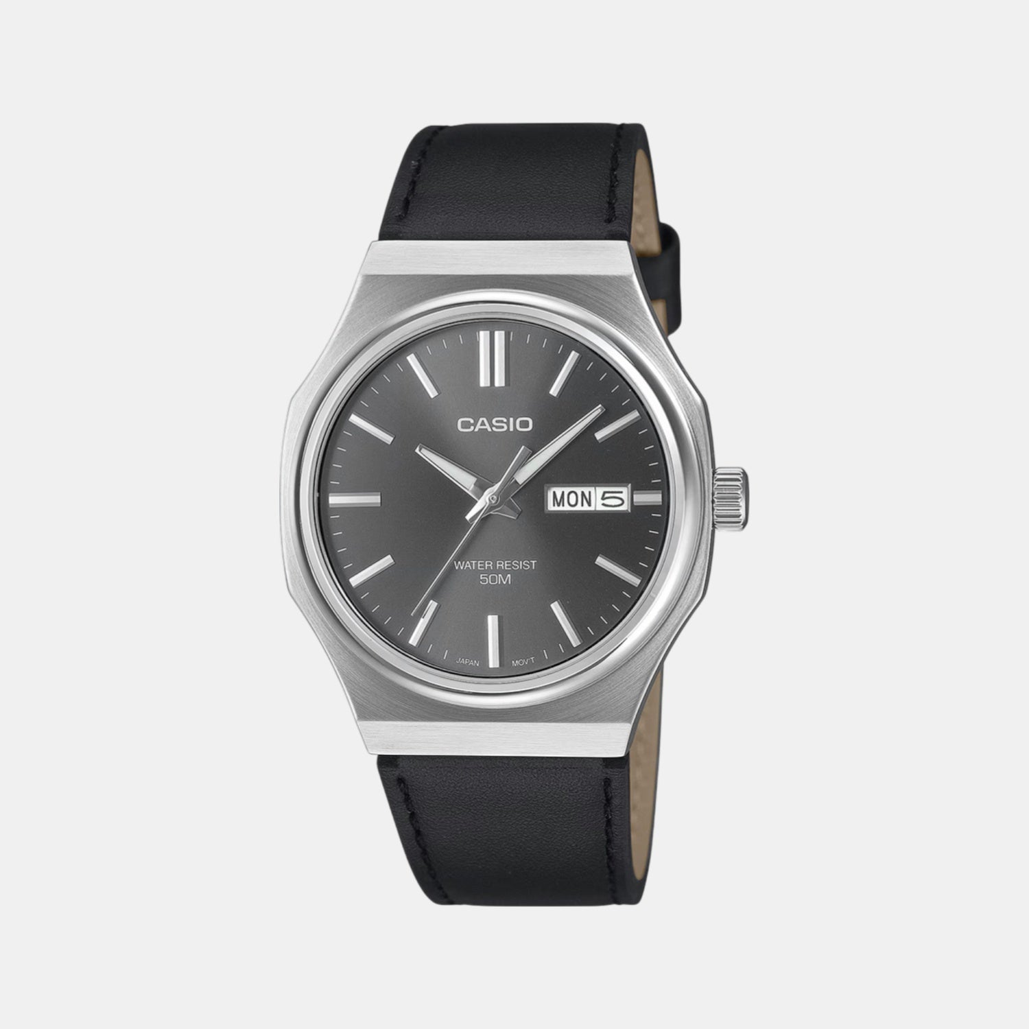 Enticer Men Quartz Grey Dial Analog Leather Watch A2419