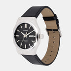 Enticer Men Quartz Grey Dial Analog Leather Watch A2419