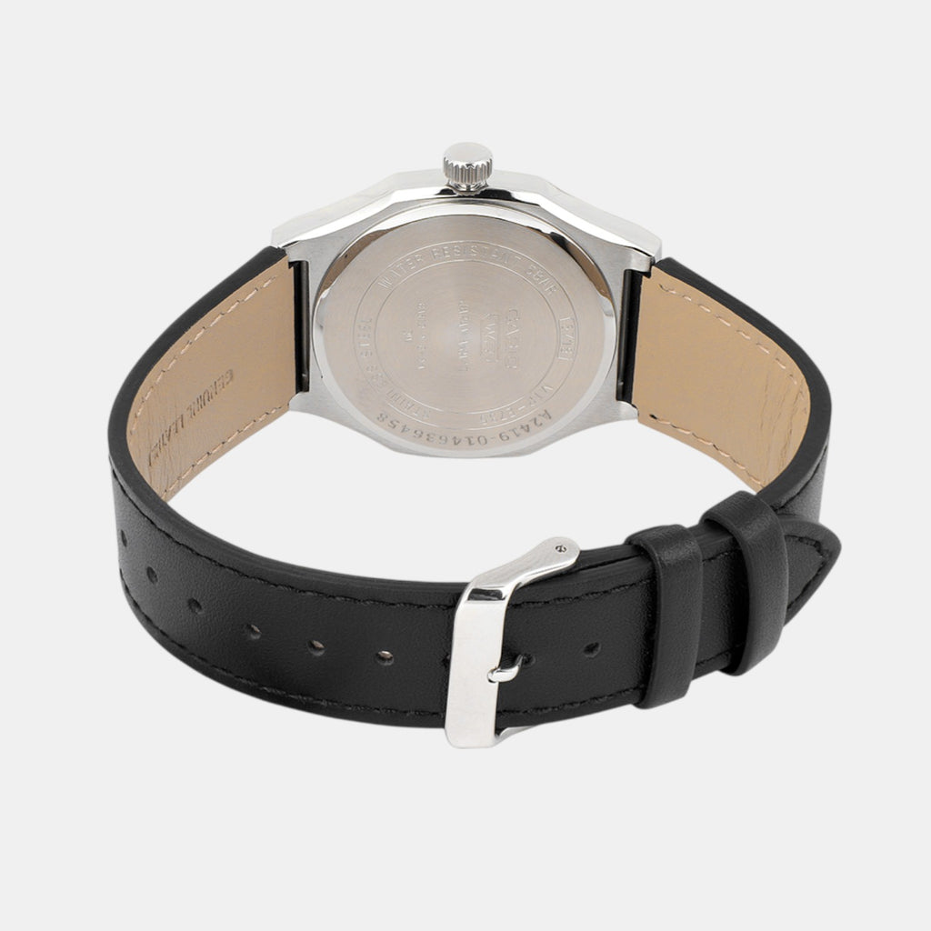 Enticer Men Quartz Grey Dial Analog Leather Watch A2419