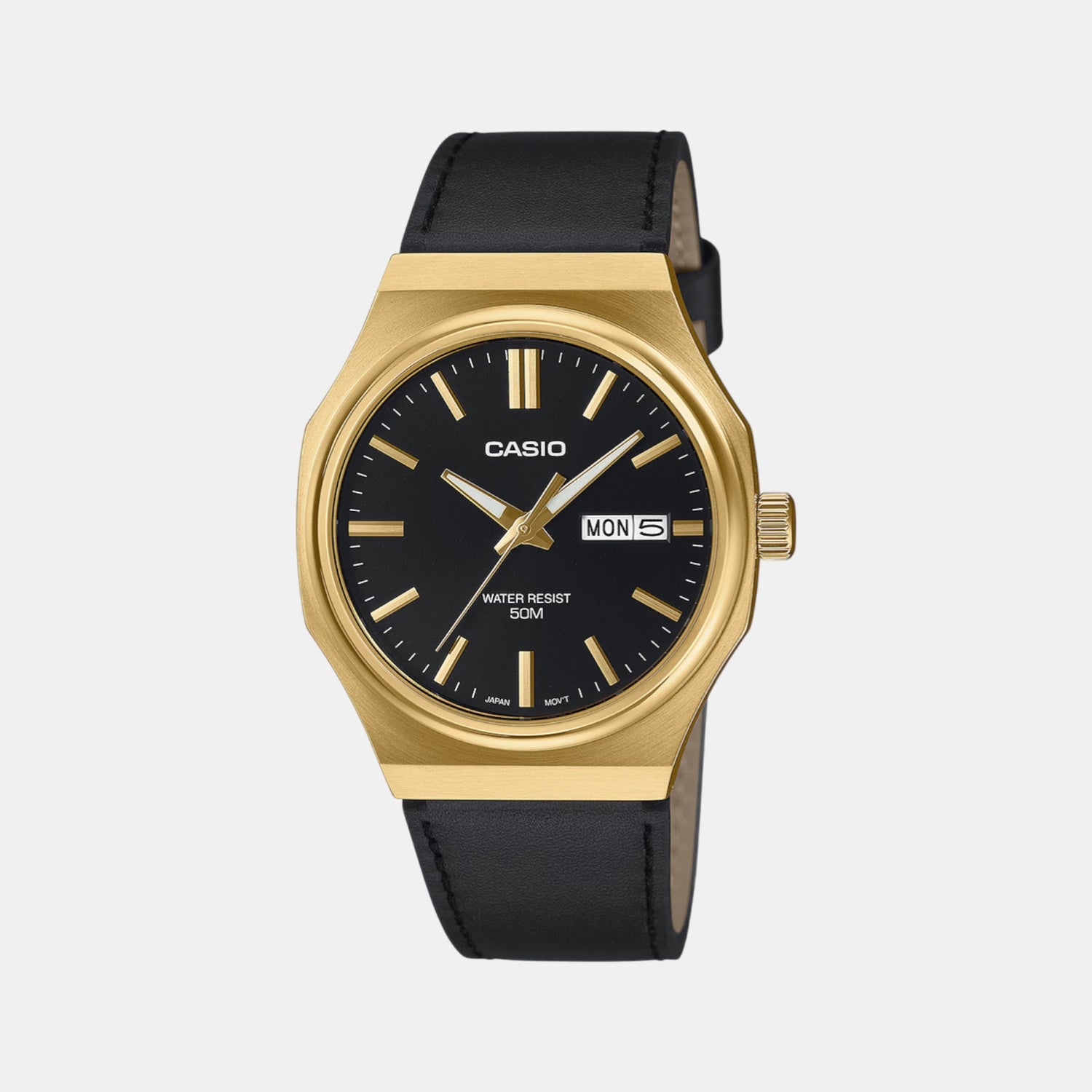 Enticer Men Quartz Black Dial Analog Leather Watch A2420