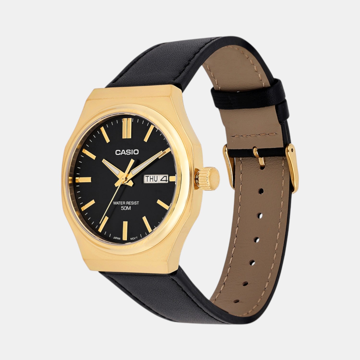 Enticer Men Quartz Black Dial Analog Leather Watch A2420