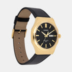 Enticer Men Quartz Black Dial Analog Leather Watch A2420