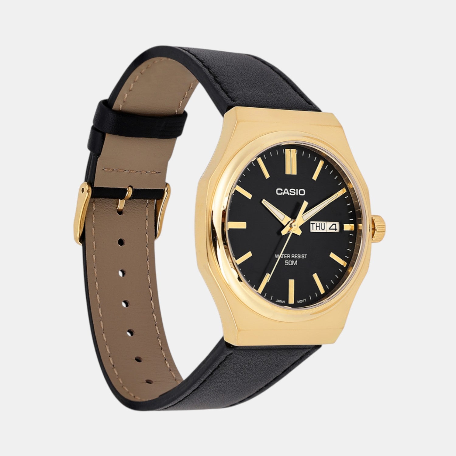 Enticer Men Quartz Black Dial Analog Leather Watch A2420