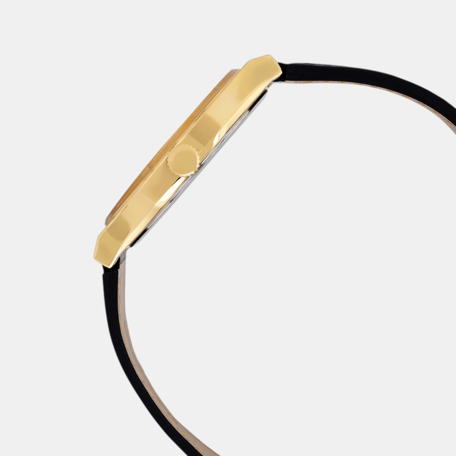 Enticer Men Quartz Black Dial Analog Leather Watch A2420