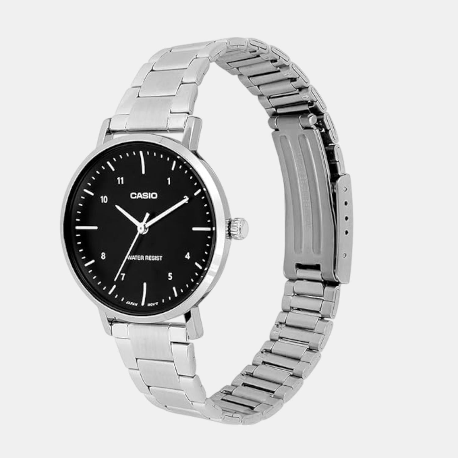 Enticer Women Quartz Black Dial Analog Stainless Steel Watch A2421