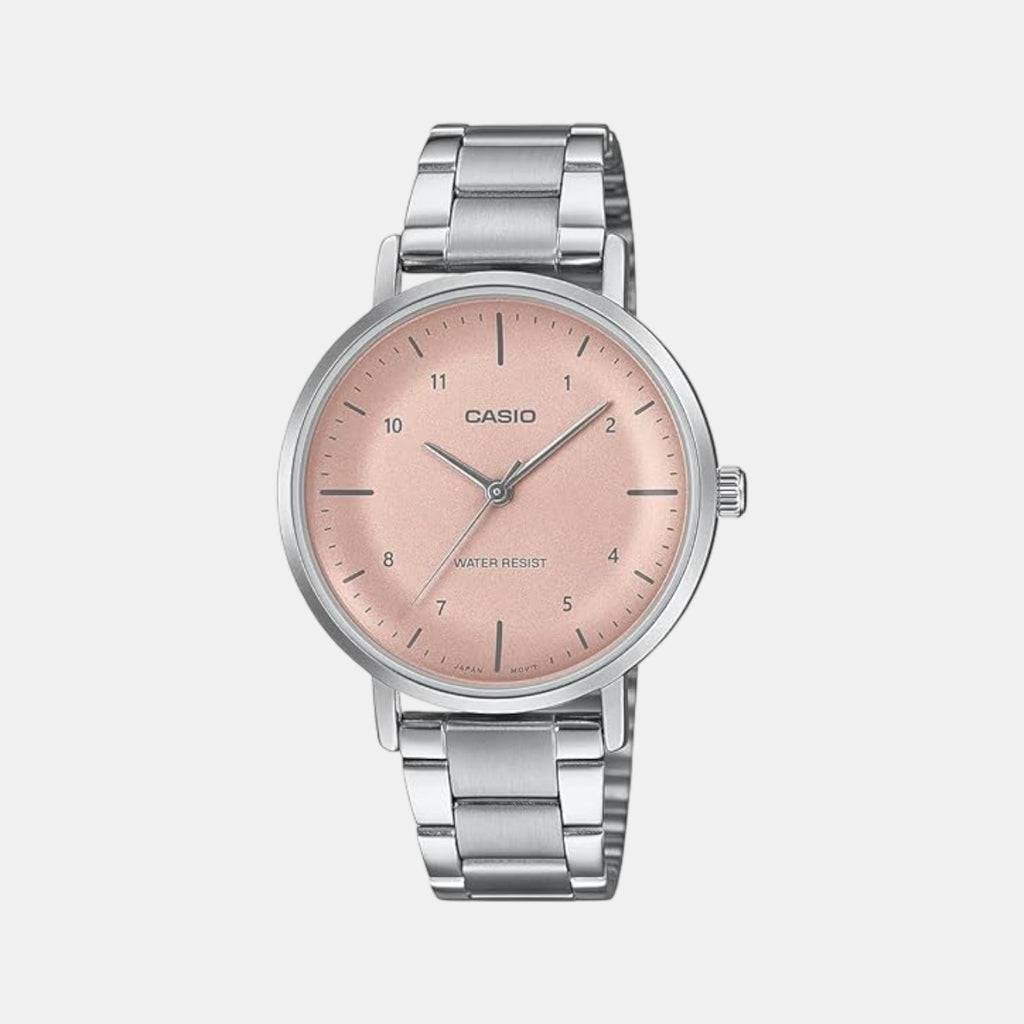 Enticer Women Quartz Pink Dial Analog Stainless Steel Watch A2423