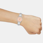 Enticer Women Quartz Pink Dial Analog Stainless Steel Watch A2430