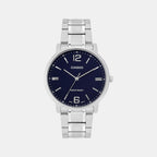 Enticer Men Quartz Blue Dial Analog Stainless Steel Watch A2434