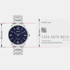 Enticer Men Quartz Blue Dial Analog Stainless Steel Watch A2434