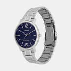 Enticer Men Quartz Blue Dial Analog Stainless Steel Watch A2434